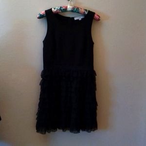 Loft little black dress with ruffled skirt Sz 4p